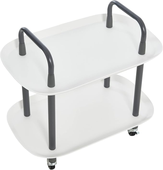 Main + Mesa Modern Plastic and Metal 2-Tier Trolley - Image 6