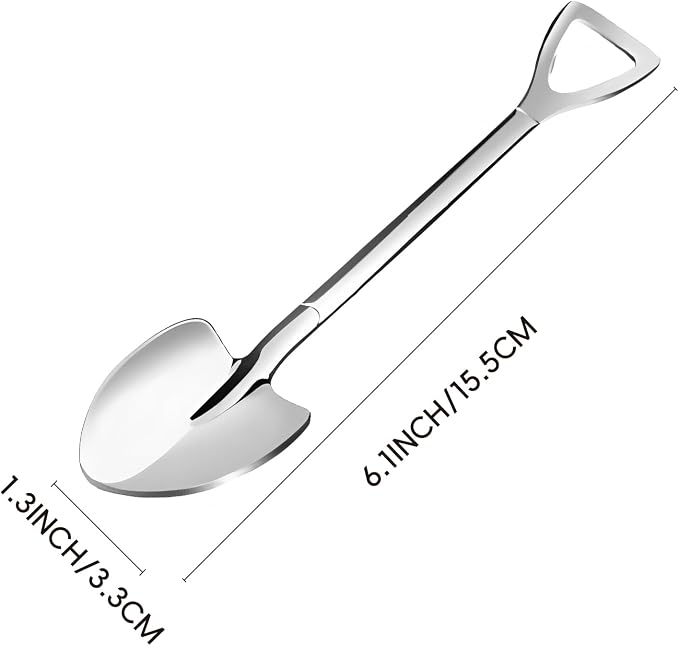 20 Pack silver Shovel Shape Demitasse Espresso Spoons, which can be used - Image 2