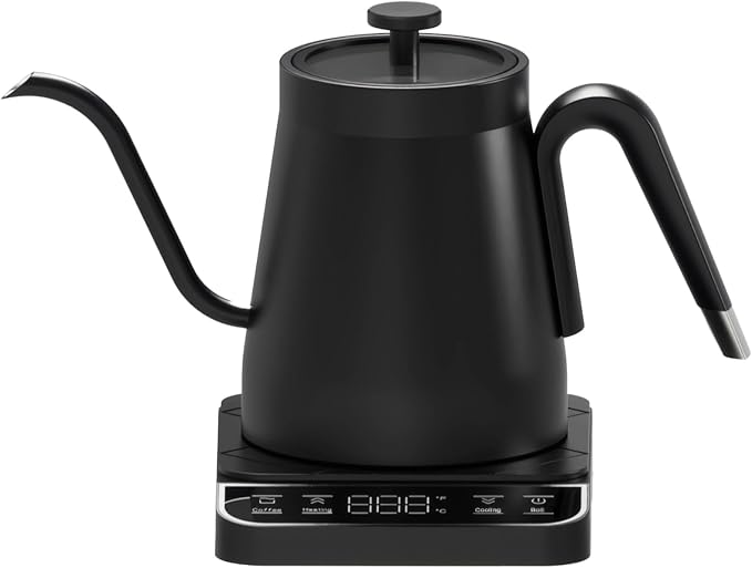 Gooseneck Electric Kettle with Temperature Control, 1L Stainless Steel Water by Chewtoyo