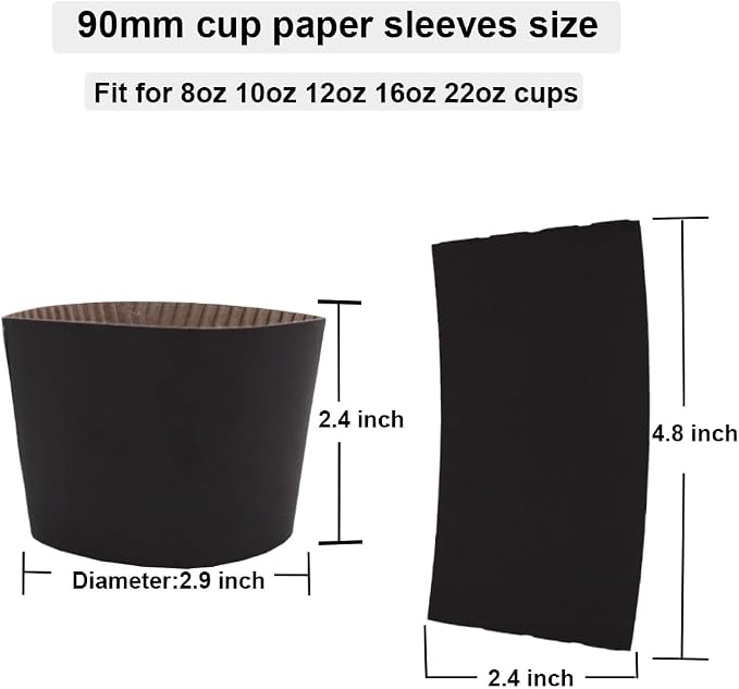 EchoDone 8oz 10oz 12oz 16oz Coffee Cups Sleeves Disposable - Image 2