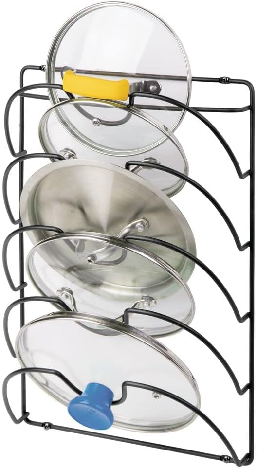 mDesign Metal Wire Pot and Pan Lid Rack Organizer - Image 5