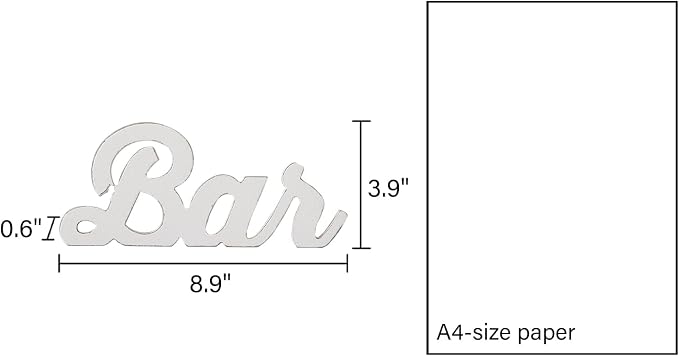 Rustic Coffee Bar Signs for Home Bar Wall 9 Inch, Distressed White Bar - Image 2