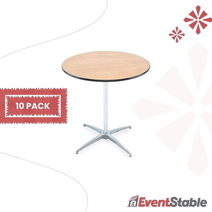 EventStable Titan Series 36" Round Classic Wooden Cocktail Table - Image 3
