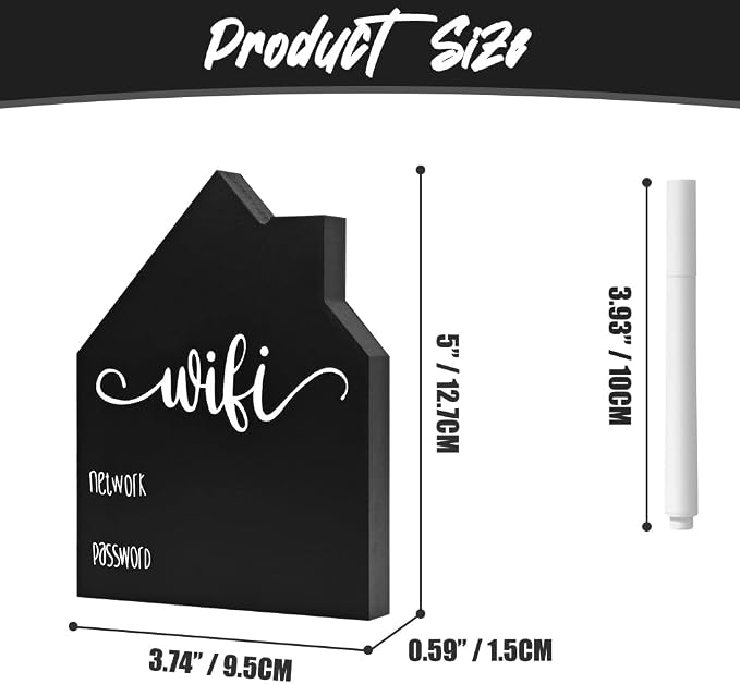 Cute WiFi Password Sign, Wooden WiFi Sign, Tabletop WiFi Board - Image 3