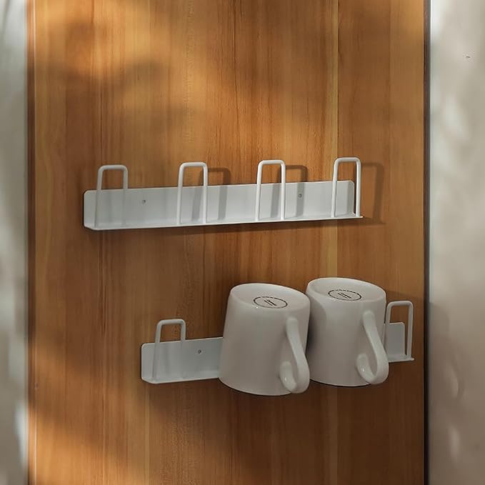BAIEUEJO 2pcs Cup Holder Wall-Mounted Mug Hook Coffee Cups Holder no Drilling - Image 4