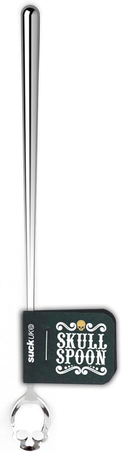 Suck UK - Skull Bar Spoon, Cocktail Spoon & Long Spoons, Gothic Latte Spoons Or by Suck+UK