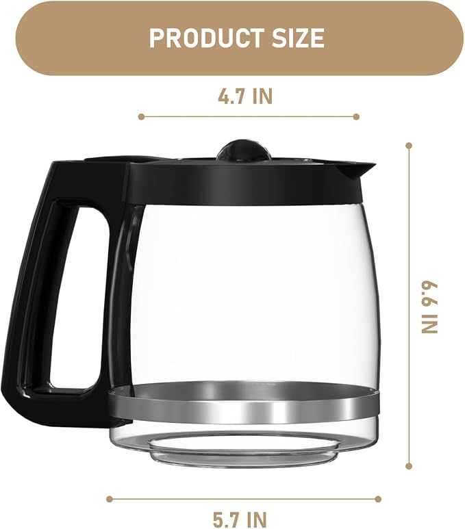 12-Cup Coffee Maker Glass Carafe Replacement Compatible - Image 5