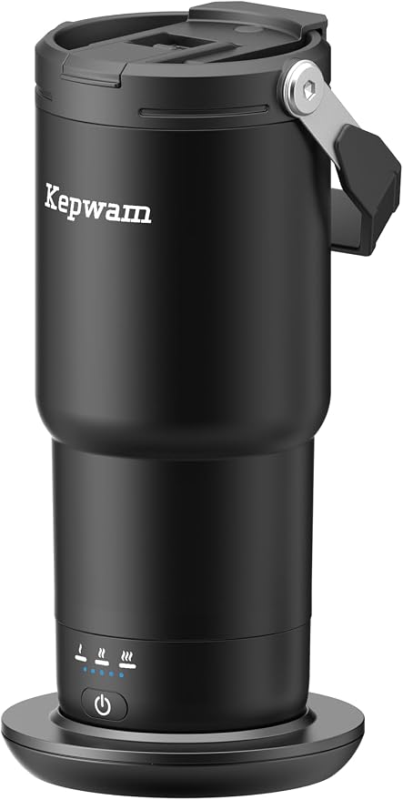 Kepwam Heated Coffee Mug Rechargeable T3, 20oz Self-Heating Travel Mug by Kepwam