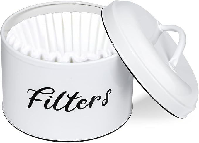 Webake Coffee Filter Holder, Farmhouse White Coffee Filter Storage Container - Image 7