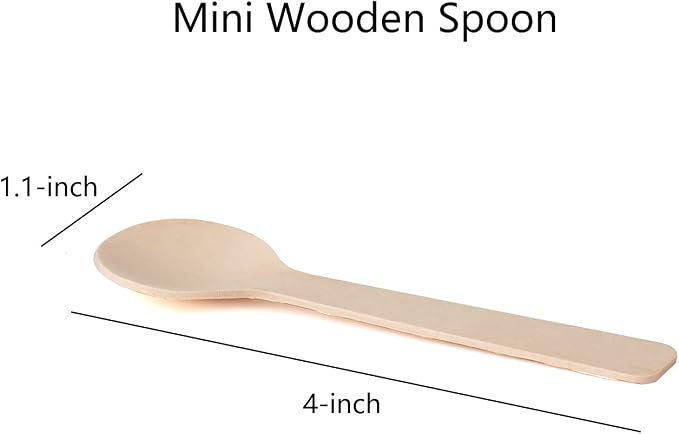 200 Pcs 4-inch Mini Wooden Spoons, Disposable Eco Friendly Sugar Salt Scrub - Image 2