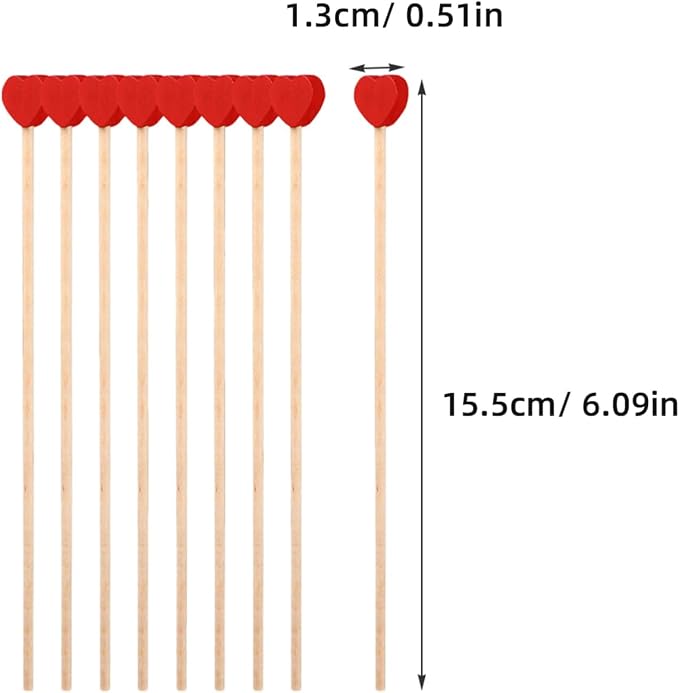 LIFKOME 200pcs Valentine Drink Garnish Wooden Stir Sticks Honey Stick Espresso - Image 2