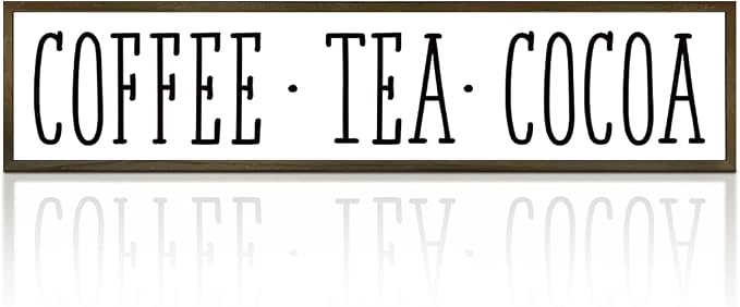 Rustic Wooden Coffee Tea Cocoa Sign by Unknown