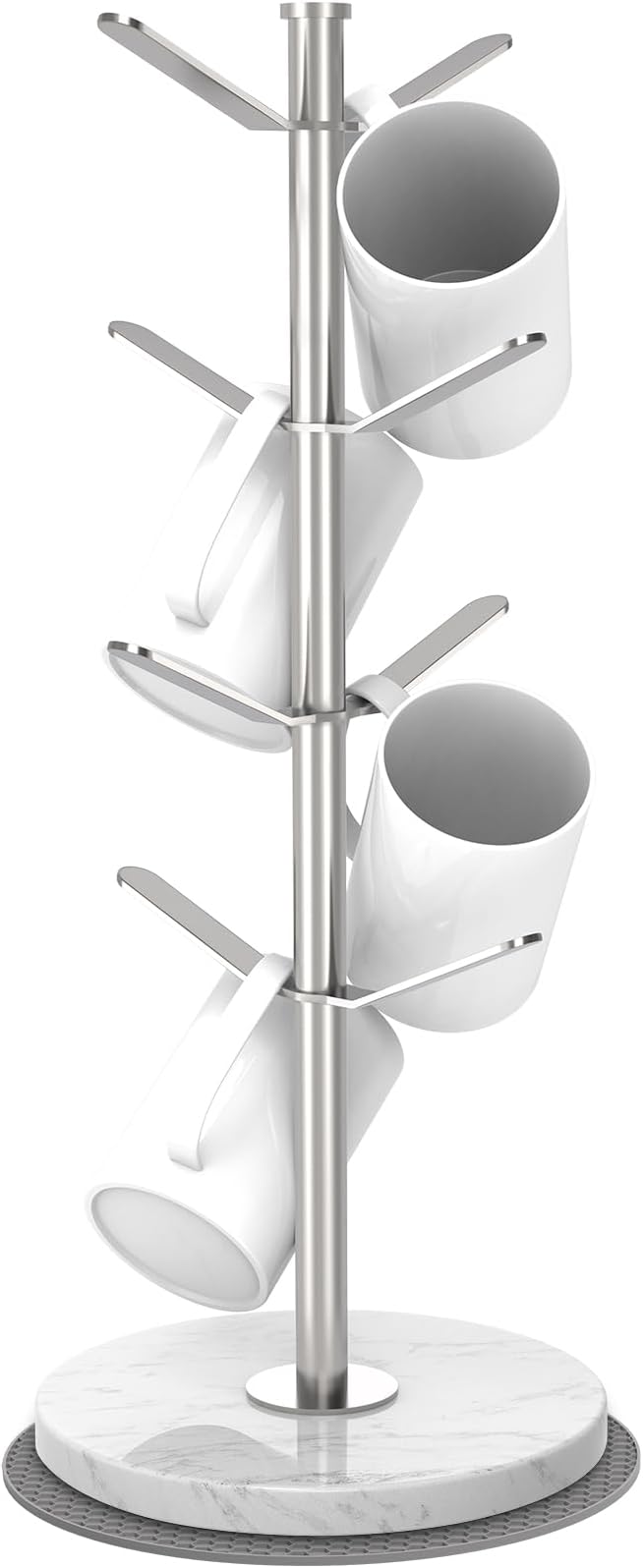 Marble Mug Holder Tree with 8 Hooks, Detachable Stainless Steel Coffee Cup by ZYZWTG