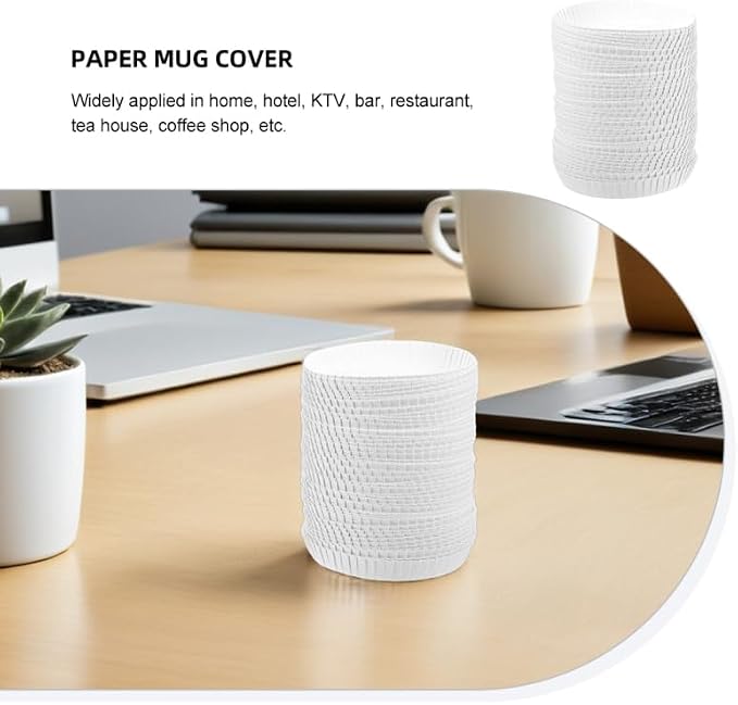 Baluue 100Pcs Disposable Paper Cup Covers 2.55 Inch Hot Cup Lids Drinking Lids - Image 8