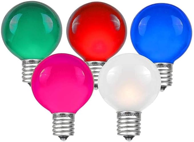 G50 Patio String Lights with 25 Multi Globe Bulbs – Outdoor String Lights – - Image 2