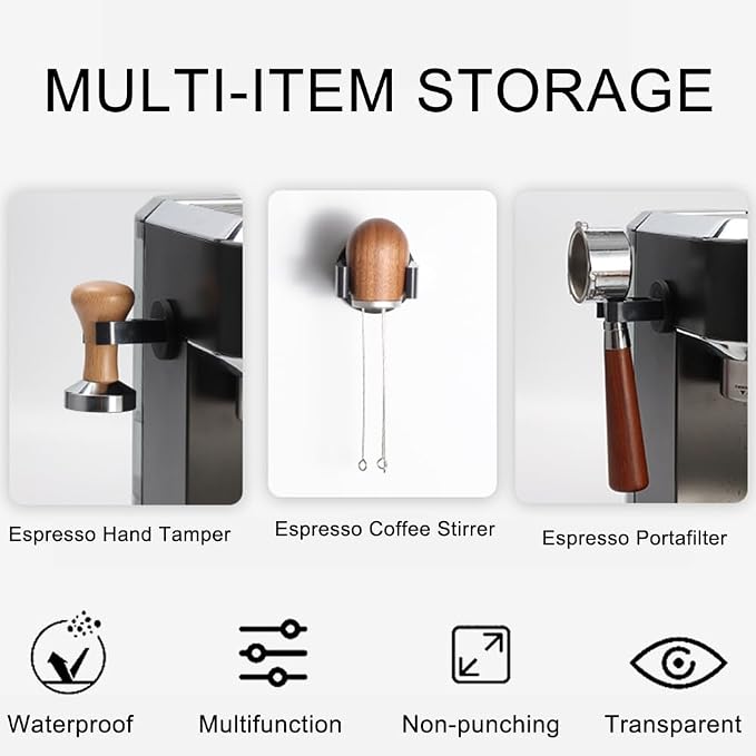 OULIGET Wall Mounted Magnetic Hand Tamper Holder, Portafilter Organizer Fit - Image 4