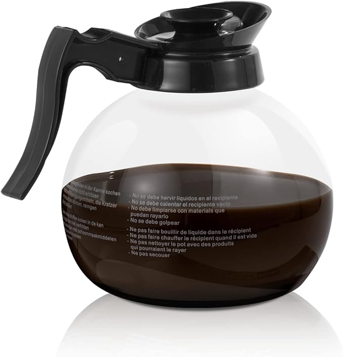 SYBO Coffee Pot Decanter, 12-Cup Glass Coffee Decanter Black by Sybo