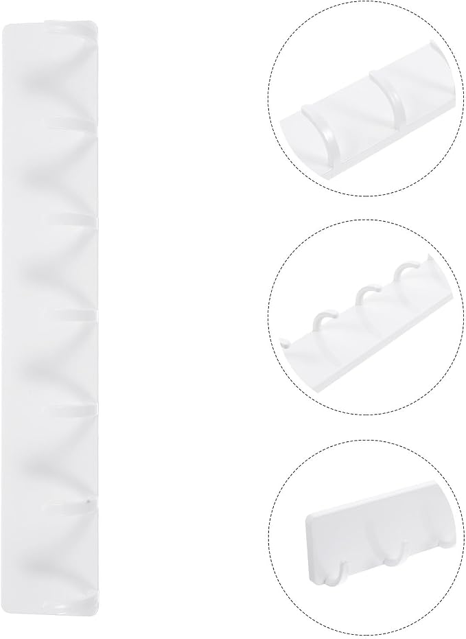 PRETYZOOM Punch-Free Adhesive Kitchen Wall Hooks 7-Hook Plastic Rack Strong - Image 8