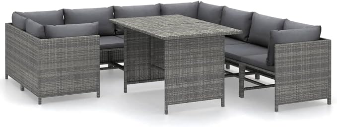 9-Piece Garden Lounge Set, Modular Wicker Patio Furniture Set by Unknown