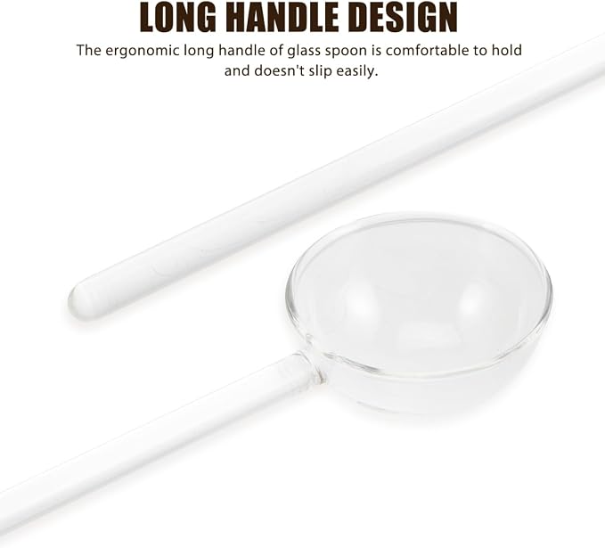 Amosfun Glass Dessert Spoons Set of 6 6.69In Long Handle Heat Resistant Spoon - Image 7
