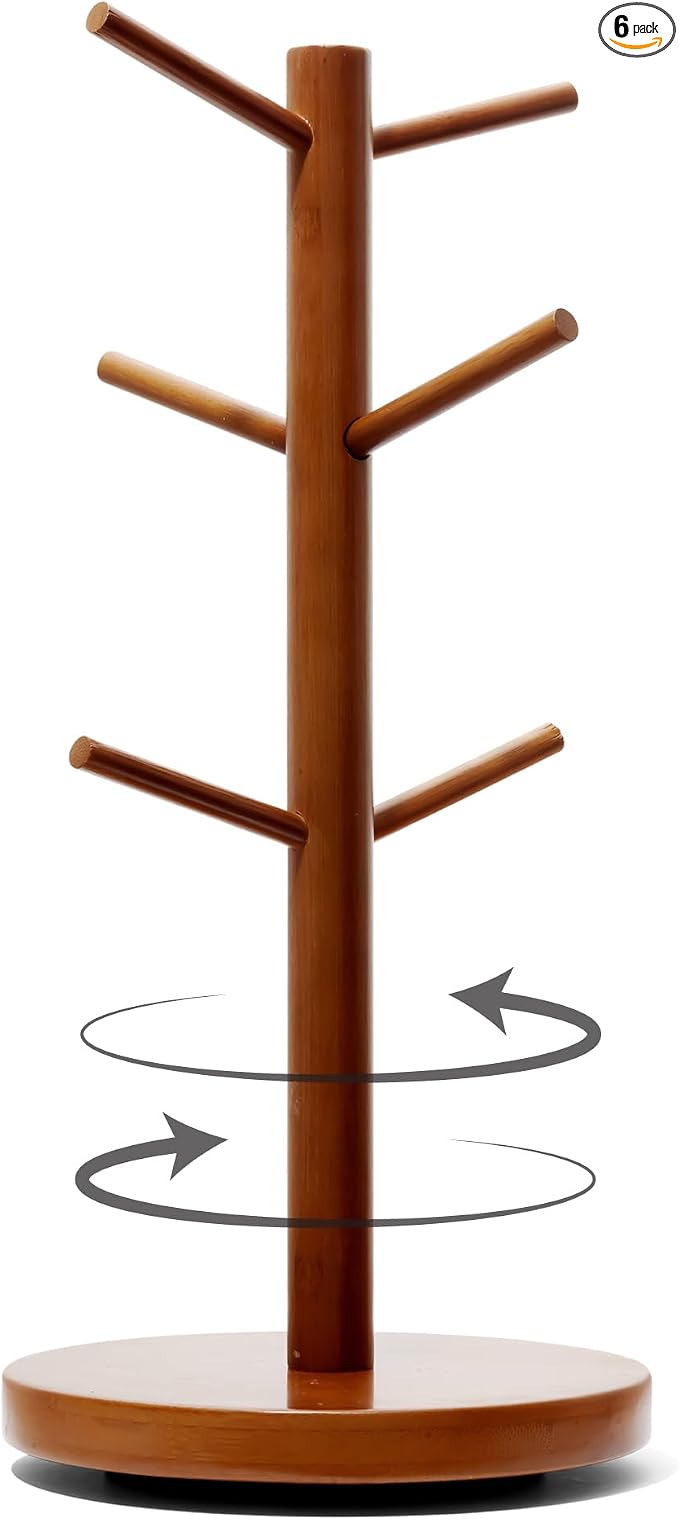 Rotating Wooden Coffee Mug Holder by Unknown