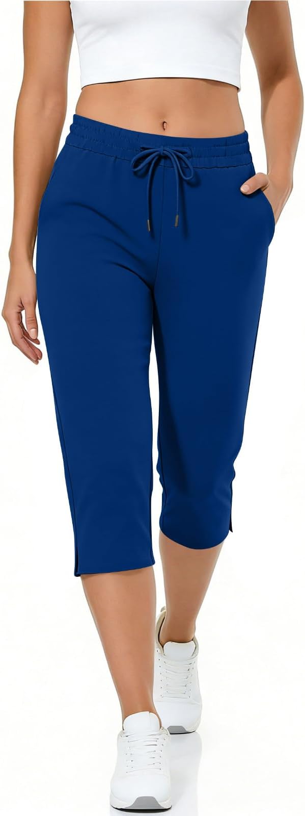 Capri Yoga Pants for Women Drawstring Elastic Waisted Trousers Summer Jogger - Image 8