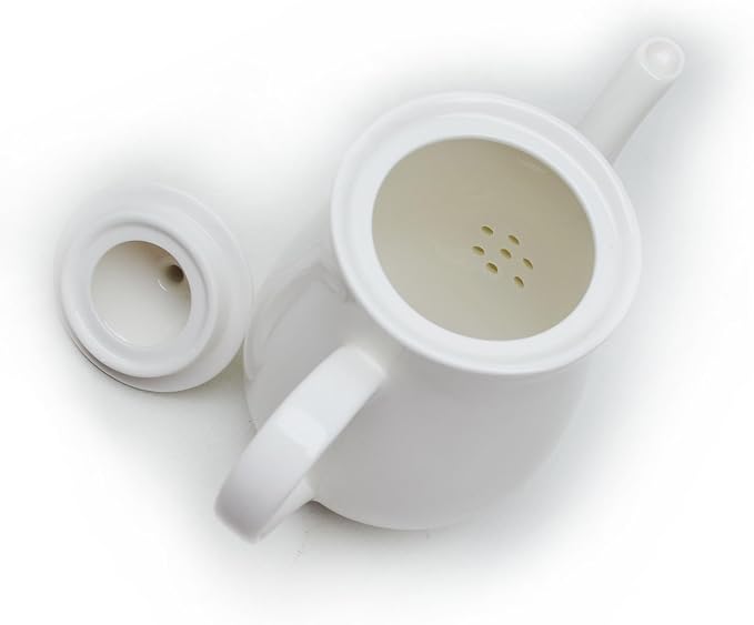White Porcelain Teapot, Big Tea Pot Coffee Tea Water Pot Vintage Ceramic - Image 5