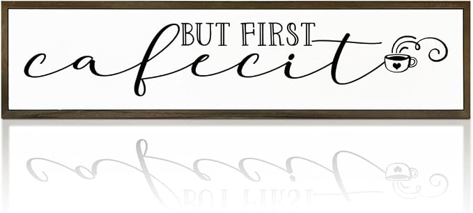 Coffee Wood Sign, Farmhouse Coffees Wall Decoration, Home Kitchen Decor by WKYAER