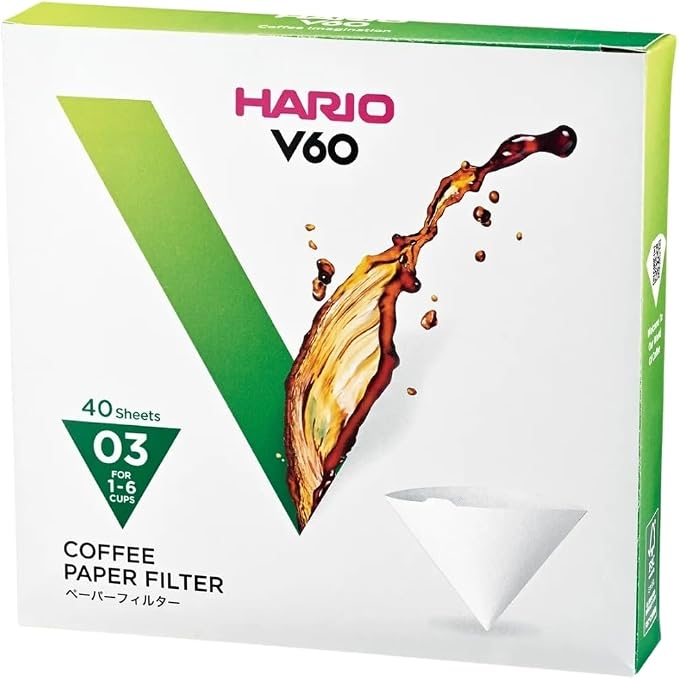 Hario V60 Paper Coffee Filter, Size 03, 40ct Box by Hario