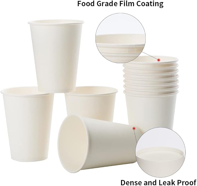 RACETOP Hot Paper Coffee Cups 12 oz, Disposable Coffee Cups 12 oz, Upgraded - Image 7