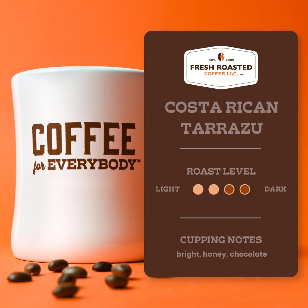 Fresh Roasted Coffee, Costa Rica Tarrazu, Medium Roast, 96 Pods for K Cup Brewers