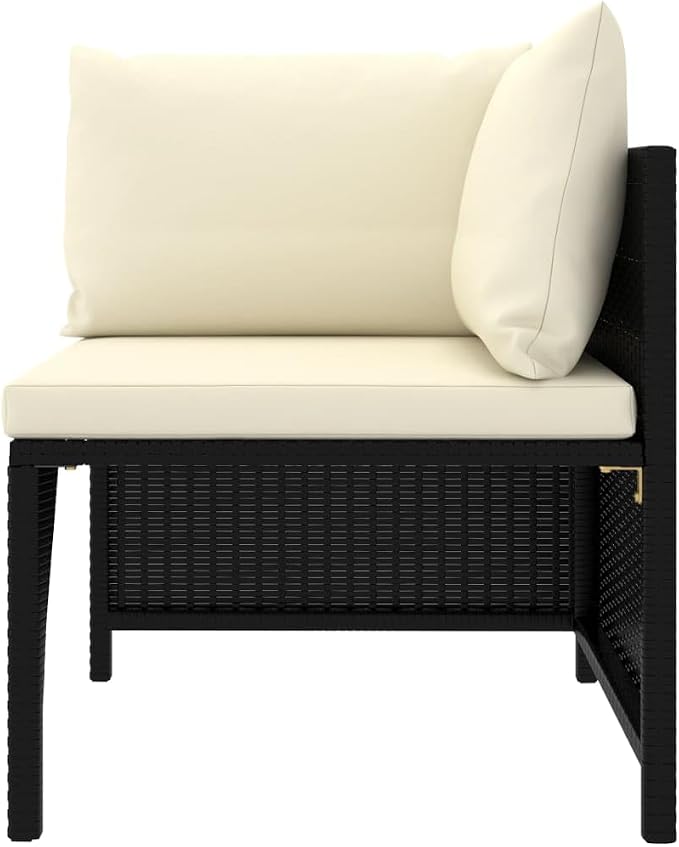 6 Piece Patio Lounge Set with Cushions, Modular PE Rattan Sofa with 1 Corner - Image 4