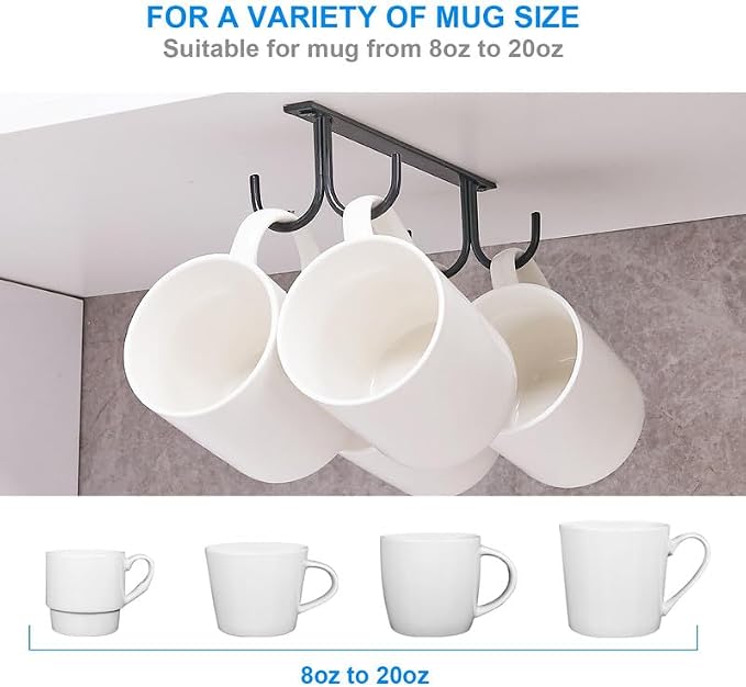 FOMANSH Mug Rack Under Cabinet - Image 3