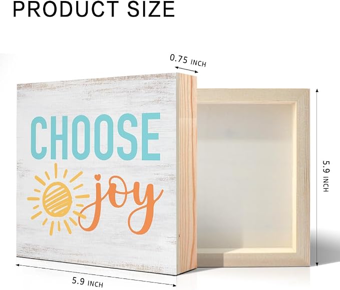 Choose Joy Wood Sign, Positive Home Office Desk Decor - Image 2