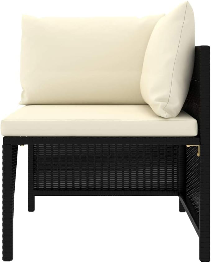 9 Piece Patio Lounge Set with Cushions, Modular Poly Rattan Outdoor Sectional - Image 4