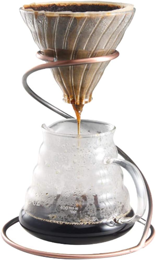 Reusable Metal Pour Over Coffee Dripper Stand（Bronze） Circinate Shaped by TINTON+LIFE