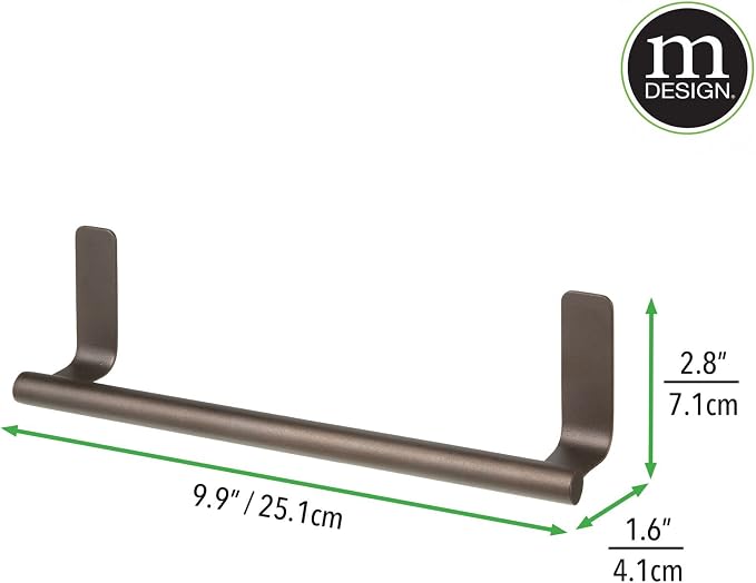 mDesign Steel Wall-Mounted Towel Rack Storage Holder - Image 5
