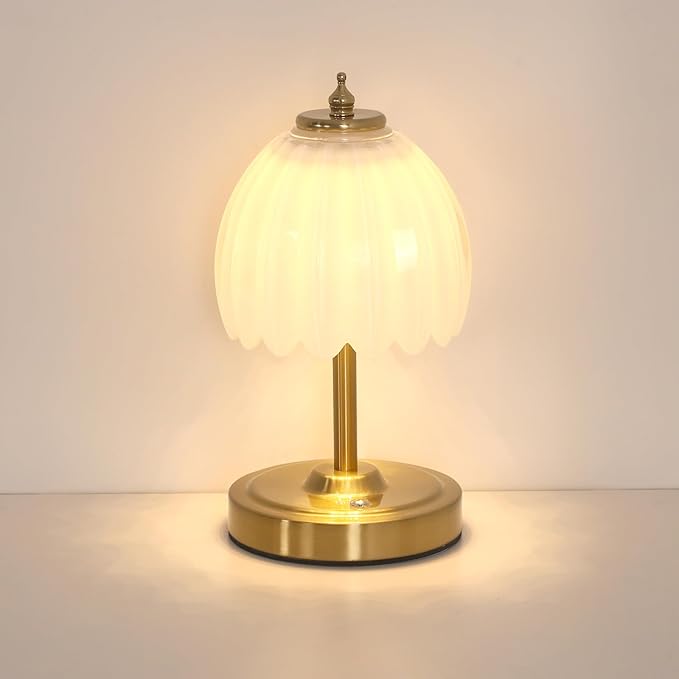 Shenmoyl Tulip Small Table Lamp, 5200mAh Cordless Touch Control Mini Table Lamp by Shenmoyl
