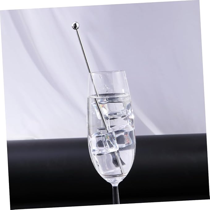 Luxshiny 150pcs Stainless Steel Cocktail Stirrer Sticks Mixing Spoon Bar Handle - Image 5