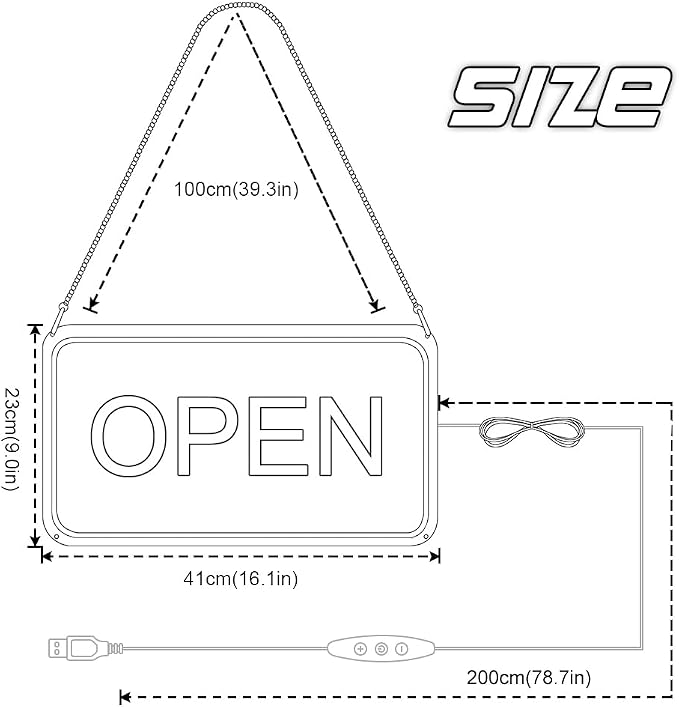 Open Signs for Business Window, Bright COB Chip LED Open Sign - Image 7