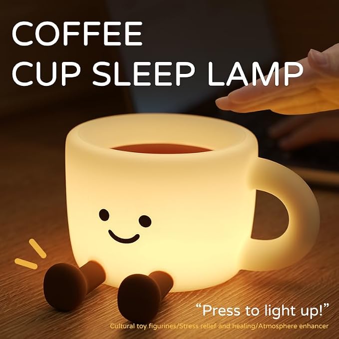 Coffee Cup Night Light, 7 Colors Dimmable Bedside Lamp, Touch Control Night Lamp - Image 7