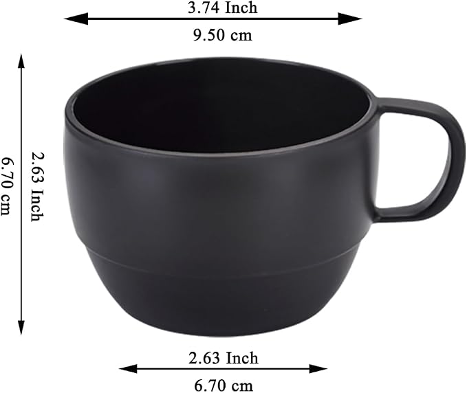 Coffee Mugs Set of 6, Coffee Cups 12oz, Durable Light Weight Plastic Mugs - Image 2
