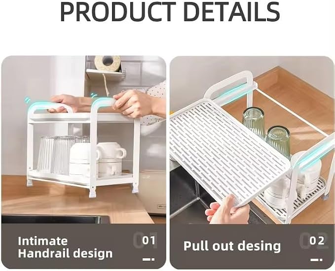 Mug Organizer for Cabinet, Double-Wall Glass Cup Drying Tack, Coffee Mug Holde - Image 2