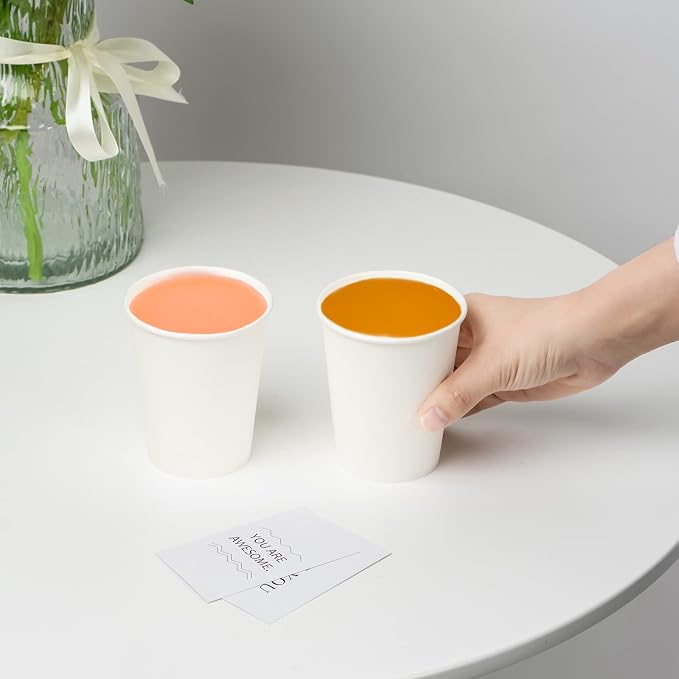 RACETOP Coffee Paper Cups 8 oz, Disposable Coffee Cups, Hot Coffee Cups - Image 4
