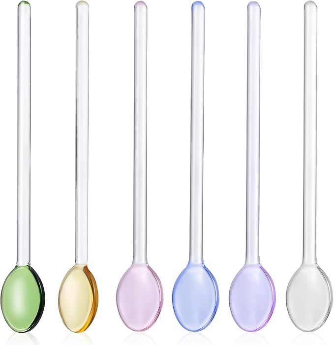 Glass Stirring Spoons Long Handle, Cocktail Swizzle Sticks Kitchen by HEALEEP