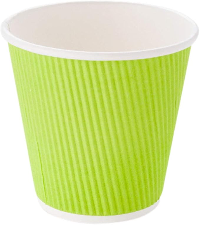 Restaurantware Ripple Wall Coffee Cups 25 Count 8 Ounce Insulated Eco Green - Image 5