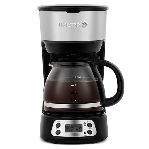 Holstein Housewares 5-Cup Programmable Coffee Maker, 25oz Drip Coffee Machine by HolsteinHousewares