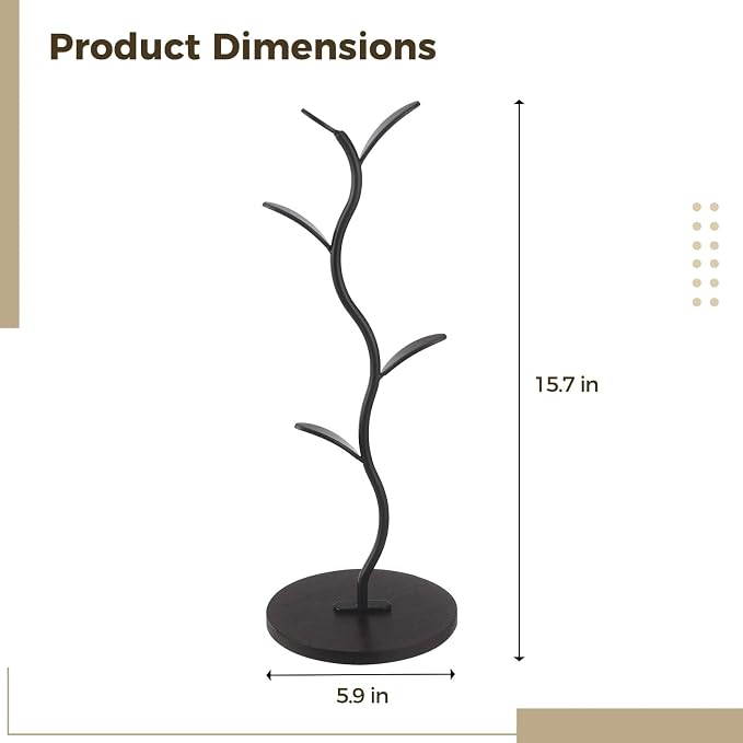 Mug Tree Stand for 4 Cups, kitchen counters, tea stations, and cup drying - Image 4