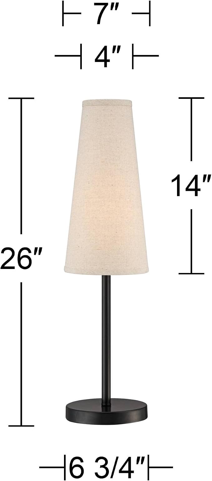 360 Lighting Snippet Modern Table Lamp 26" High Espresso Bronze Brown Metal Off - Image 4