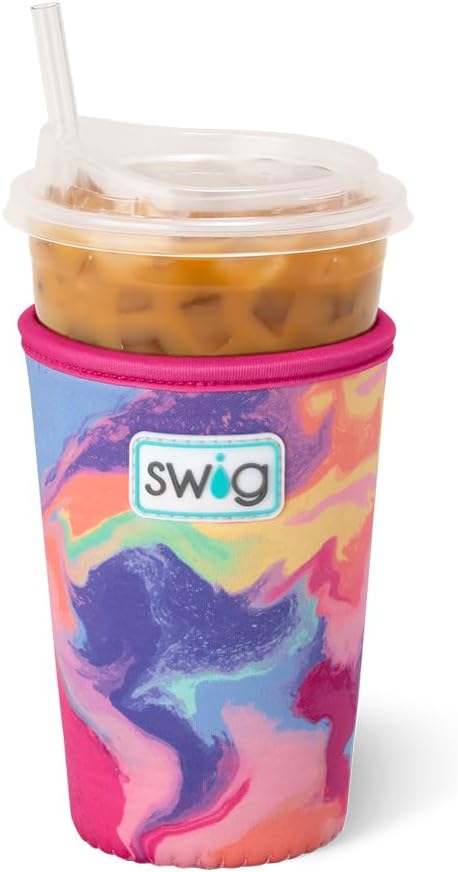 Swig Life Medium Iced Cup Coolie, Standard 22oz Iced Coffee Cup Insulator Sleeve by SwigLife